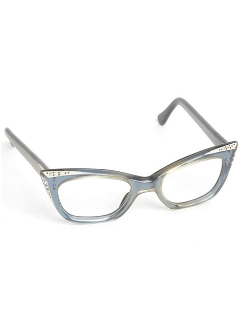 1950s french blue cat eye glasses frame hemlock vintage clothing