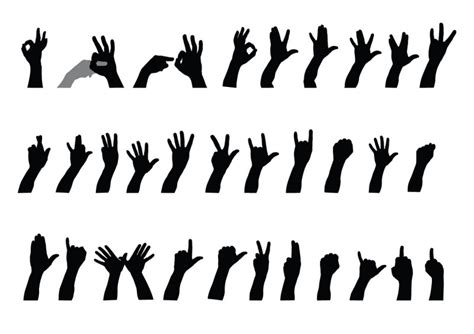 31 Male Hand Gestures Download Free Vector Set