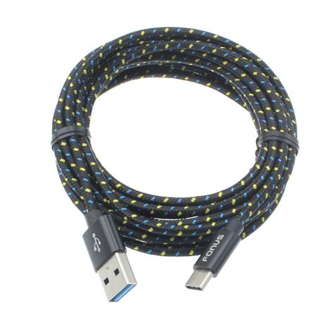 ft usb  cable charger cord braided black fonus  uzid