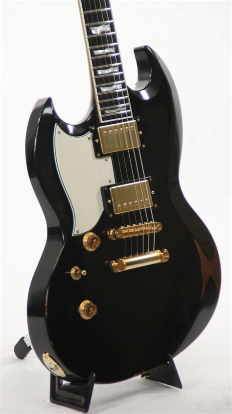 esp viper standard distressed vintage black left handed electric guitar  case ebay