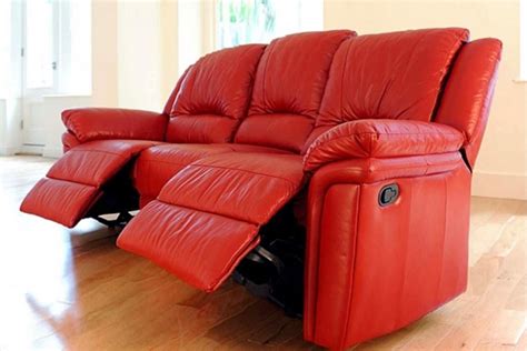 17 collection of red leather reclining sofas and loveseats