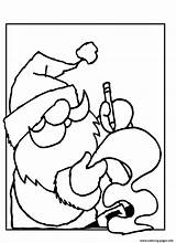 Checking Santa Coloring Pages Printable sketch template
