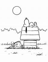 Snoopy Coloring Peanuts Pages sketch template