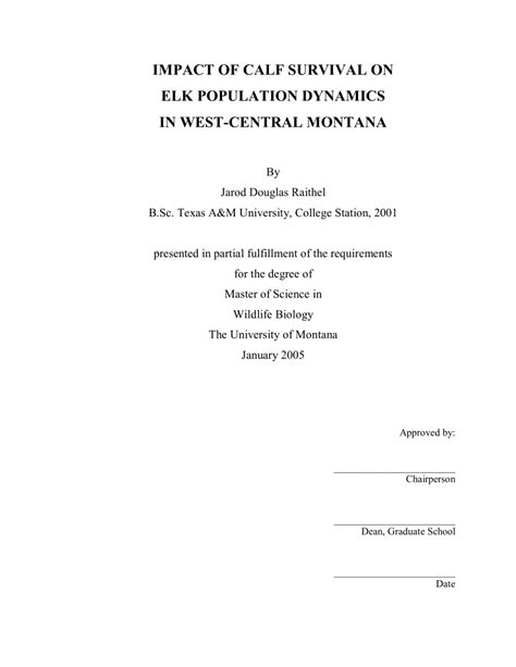 pdf impact of calf survival on elk population dynamics