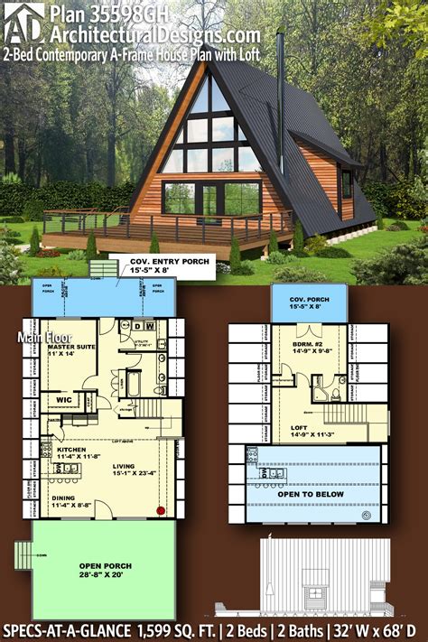bed contemporary  frame house plan  loft gh architectural designs house plans