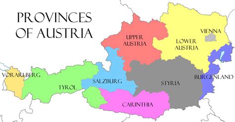 map  austria showing provinces maps   world