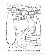 Bethlehem Coloring Pages Bible Christmas Story City Town Clipart Little Sheets Kids Religious Micah Jesus School Printables Sunday Honkingdonkey Journey sketch template