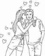 Coloring Barbie Ken Pages Print Kissing Couple Kiss Girls sketch template