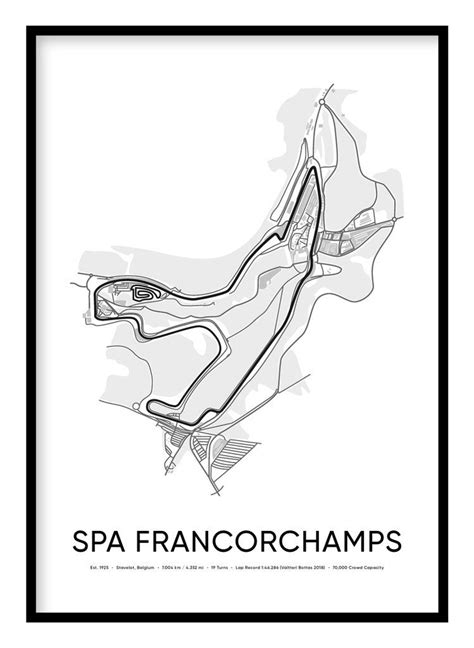 spa francorchamps race track poster   spa race track poster