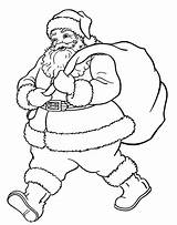 Santa Claus Coloring Pages Printable Christmas Drawing Father Sketch Print Wants Good Color Sleigh Line Walking Kid Kids Cartoon House sketch template