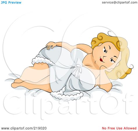 royalty free rf clipart illustration of a sexy chubby woman reclind