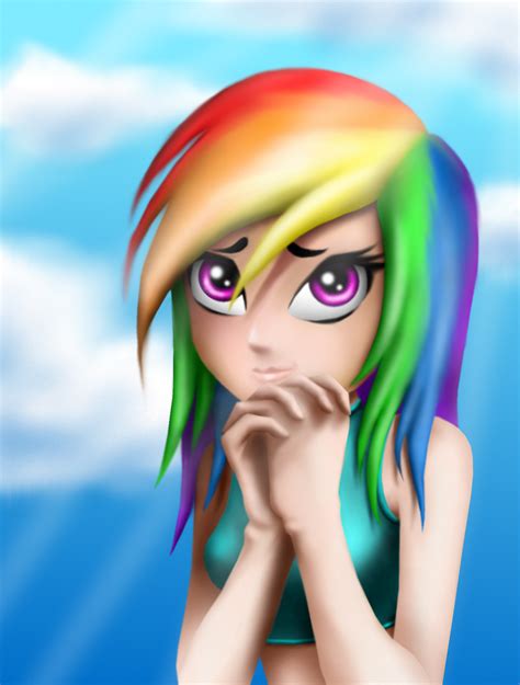 Rainbow Dash Human By Gravitythunder On Deviantart
