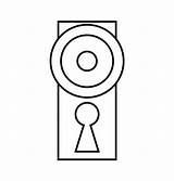 Knob Icona Simbolo Progettazione Siluetta Keyhole Dooe Profilo Buco Serratura Maniglia Manopola sketch template