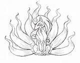 Ninetales Fakemon sketch template