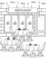 Restaurant Coloring Coloriage Imprimer Pages Au Color Adult Tous Ca sketch template