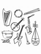 Musical Coloring Pages Instruments Instrument Printable Kids Color Bright Colors Favorite Choose sketch template