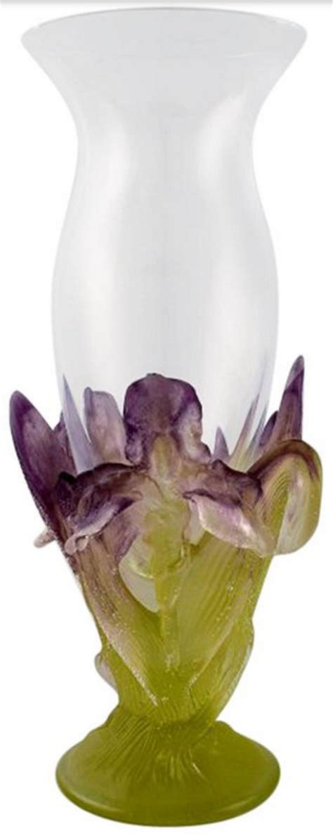Large Art Nouveau Art Glass Vase From Daum Iris In Pâte De Verre