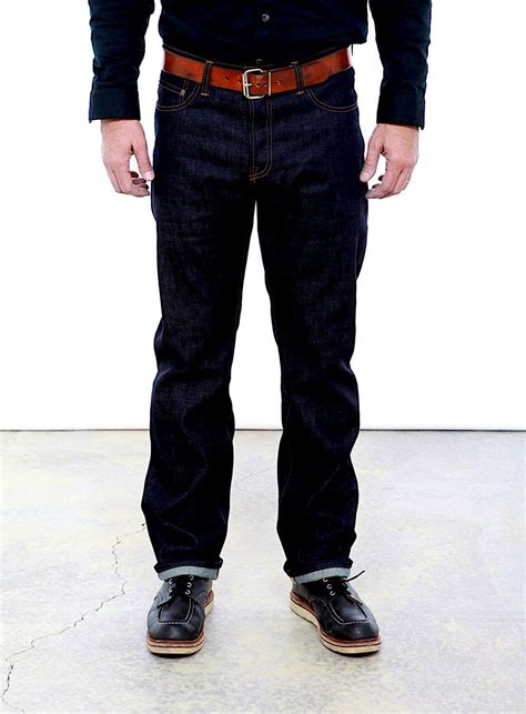 sheffield straight tapered selvedge jeans  oz selvage denim