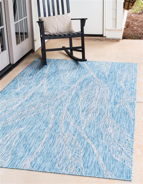 light aqua cm  cm outdoor botanical rug au rugs