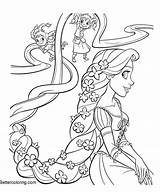 Coloring Pages Rapunzel Princess Tangled Baby Disney Printable Astonishing Kids Adults sketch template