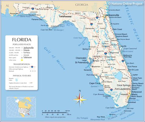 map  florida state usa nations  project