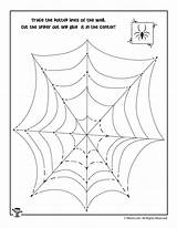 Worksheets Preschool Halloween Spider Tracing Trace Cut Activities Paste Cutting Spiderweb Kids Jr sketch template