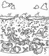 Coloring Underwater Scene Pages Clipart Cartoon Comments Library sketch template