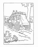 Stagecoach Coloring Pages Transportation Early Template American sketch template