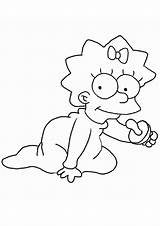 Simpsons Maggie Homer Marge Colorindo Daughter Simpons sketch template