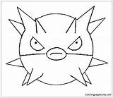 Pokemon Qwilfish Coloring Printable Pages Color Coloringpagesonly sketch template
