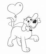 Coloring Pages Puppy Valentine Clifford Dog Printable Valentines Kids Color Red Big Sheets Book Preschool Cartoon Birthday Balloon Someone Give sketch template