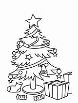 Coloring Christmas Tree Pages Drawing Gifts Pic Children Color Print Drawings Paintingvalley sketch template