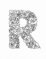 Coloring Letter Pages Letters Adult Rated Floral Printable Drawing Alphabet Adults Color Worksheets Illustrated Colouring Sheets Preschool Pre Kids Rockwell sketch template