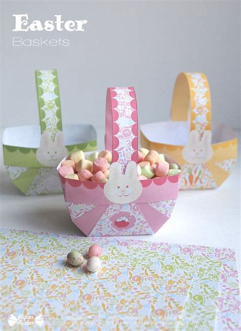 Easter Basket Printable Easter Favor Table Decorations With Bunnies