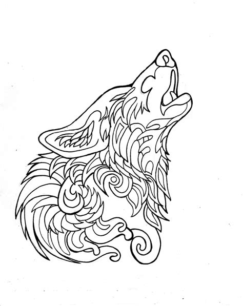 wolf coloring pages  adults  printable