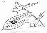 Sr 71 Blackbird Draw Drawing Lockheed Step Fighter Jets Tutorials sketch template
