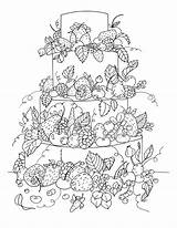 Coloring Cake Fruit Pages Big Cup Olivier Cakes Adult Food Adults Color Printable Sheets Fruits Visit Cupcake sketch template