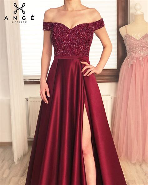 rochie lunga rosie dantela pretioasa model editie limitata angeatelier party dress classy