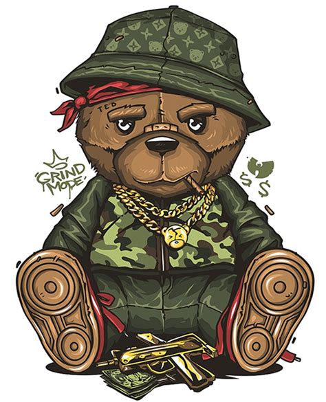 teddy bear svg gangster bear svg  shirt design printable digital