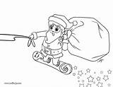 Noel Claus Coloriage Pere Esquiando Père Noël sketch template