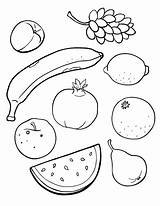 Fruit Coloring Fruits Pages Vegetables Pano Seç sketch template