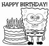 Spongebob Birthday Coloring Pages Squarepants Party Print sketch template