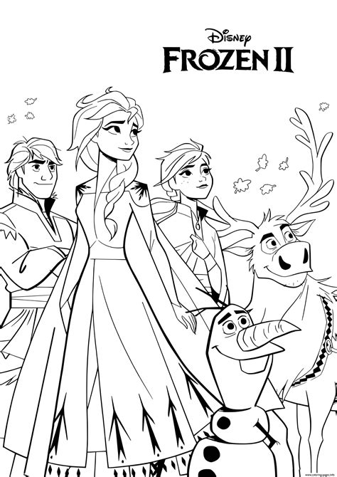 animated disney  frozen  coloring page printable