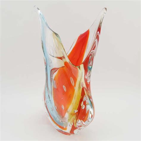 Murano Sommerso Vase Venetian Sunrise Unique Glass Vases Glass