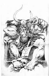 Norse Odin Goddesses Thor sketch template