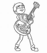 Guitarra Dibujo Cartoon Pixar Páginas Mandalas Souvenir Imprimibles Halloween Hojas sketch template