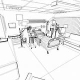 Hospital Room Drawing Interior Paintingvalley Model Perspective Architectural sketch template