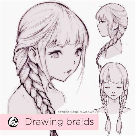 beautiful braids drawing tutorial   amazing atladowska