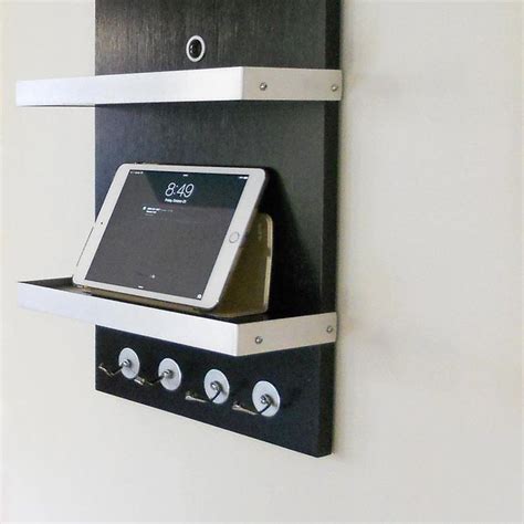 charging station dock   black modern wall mount ipad etsy ipad wall mount