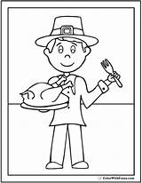 Coloring Pilgrim Thanksgiving Dinner sketch template